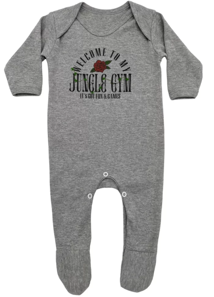 Guns N Roses Rock Baby Sleepsuit Grey Outfit