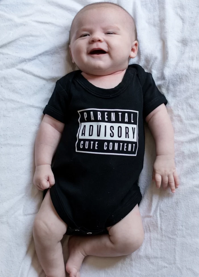 Parental Advisory Baby Grow Music Bodysuit Black